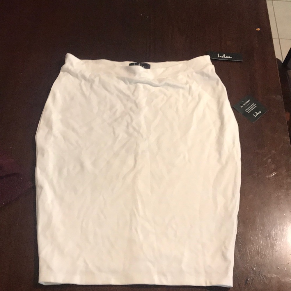 white pencil skirt L